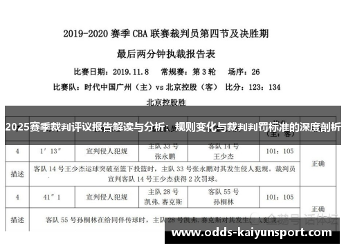 2025赛季裁判评议报告解读与分析：规则变化与裁判判罚标准的深度剖析