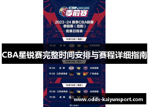 CBA星锐赛完整时间安排与赛程详细指南